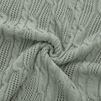 Aormenzy Cable Knit Throw Blankets 50 x 60 Inches, Soft Cozy and Lightweight Knitted Blanket, Machine Washable Acrylic Blanket, Decorative Throw Blanket for Couch Sofa Bed, Sage Green