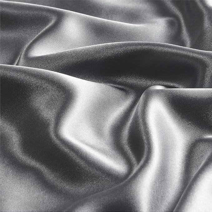 BEDELITE Satin Body Pillow Cover, Super Soft and Cooling Body Pillow Pillowcase for Hair and Skin, Breathable Silky Full Long Pillowcase Cover(20"x54", Dark Grey)