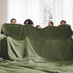 Bedsure Gentlesoft 100% Cotton Big Blanket Oversized King for Bed - Large Breathable Thick Waffle Weave Blanket for Summer, Couch Cover, Olive Green, 120x94 inches