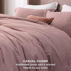 Bedsure Queen Comforter Set - Dusty Rose Soft Bedding for All Seasons, Cationic Dyed Bed Set, 3 Pieces, 1 Queen Size Comforter (90"x90") and 2 Pillow Shams (20"x26"+2")