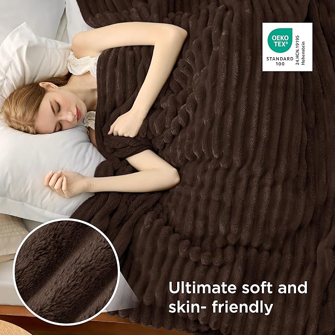 Bedsure GentleSoft Dark Chocolate Full Blanket for Bed - Cozy Soft Blankets for Women, Cute Large Throws for Girls, 84x90 Inches
