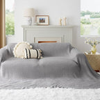 Bedsure Gentlesoft 100% Cotton Big Blanket Oversized King for Bed - Large Breathable Thick Cooling Waffle Weave Blanket for Summer, Couch Cover, Grey, 120x94 inches