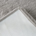 Home-Complete Faux Fur Bath Mat – 21x34-Inch Nonslip Jacquard Faux Fur Rug for Washable Rug Bathroom or Kitchen, Gray