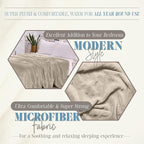 Elegant Comfort Luxury Velvety Feel Blanket, All-Season Lightweight Blanket, Ultra Plush, Soft, Cozy-Fuzzy Flannel Fleece for Couch, Sofa, Bed, Travel, Solid Design, Twin/Twin XL, Cream-Beige