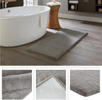 Home-Complete Faux Fur Bath Mat – 24x60-Inch Nonslip Jacquard Faux Fur Washable Rug for Bathroom or Kitchen, Gray