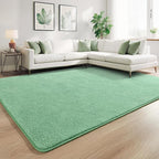 Keeko 4x6 Sage Green Area Rugs for Bedroom, Soft Modern Living Room Rug Indoor Non Slip Low Pile Washable Rug Fluffy Fuzzy Memory Foam Carpets Throw Rugs for Kids Nursery Classroom Dorm Room Decor