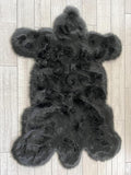 LAMBZY Bear Skin Rug Super Soft Fluffy Faux Fur for Bedroom Floor Sofa Living Room High-Density Plush Shaggy Carpet Sofa Cover Bedside Sheepskin Rug (6'x9', Black)