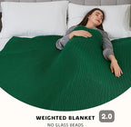 L'AGRATY Knitted Weighted Blanket - 48"x72" 12lbs Cooling Chunky Knit Heavy Blanket for Adults Braided Crochet Throw Thick Cable Yarn Knit Decorative No Beads Evenly Weighted Machine Washable