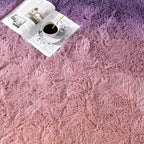 Purple Pink Area Rugs 5x8 Feet Rug for Bedroom Living Room, Cute Indoor Gradient Carpets, Plush Soft Rug for Kids Room, Fluffy Rugs for Girls Boys Nursery Room Home Decor