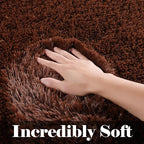 ONASAR Brown Runner Rugs for Bedroom Living Room, Fluffy 2x6 Bedside Hallway Area Rug, Ultra Soft Plush Furry Faux Fur Non Slip Floor Carpet for Nursery Kids Dorm Closet Home Decor