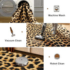 AROGAN 5.2 x 6.2 Ft Faux Leopard Rug, Premium Animal Skin Cheetah Hide Rug, Sturdy Cheetah Print Rugs for Wall Decor, Western Floor Carpet Decor for Bedroom Living Room, Black and Gold
