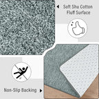 Keeko Living Room Rugs 7x10, Soft Modern Large Area Rug for Bedroom Washable Memory Foam Indoor Big Carpet Low Pile Minimalist Non Slip Rug for Classroom Dorm Kids Room Home Decor Grey and Green