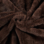 Striped Throw Blanket and Pillow Covers Set (No Inserts) for Couch and Bed, Plush Warm Lightweight Fuzzy Faux Fur Blanket for All Seasons (60" x 80", Coffee Brown)