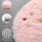 ONASAR Light Pink Round Area Rugs 2ft for Bedroom Living Room, Fluffy Cat Dog Bed Mat, Circle Rug for Kids Girls Boys Teen, Soft Plush Shaggy Carpet for Nursery Dorm Home Decor Aesthetic