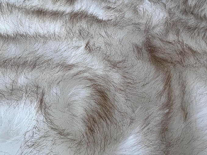 LAMBZY Bear Skin Rug Super Soft Fluffy Faux Fur for Bedroom Floor Sofa Living Room High-Density Plush Shaggy Carpet Sofa Cover Bedside Sheepskin Rug (4'x6', White/Brown)