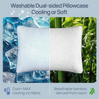 fulocean Small Cooling Memory Foam Pillow for Travel & Camping, Compressible Adjustable Pillow for Medium Firm Neck Knee Lumbar Support,Washable, Ideal Sleeping, Car, Airplane, Backpacking, Gifts