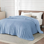 Bedsure GentleSoft Twin XL Fleece Blanket Dorm Bedding - Lightweight Soft Cozy Blankets for Bed, Sofa, Couch, Travel, Camping, Light Blue, 66"x90"