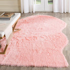 SAFAVIEH Faux Sheep Skin Collection 5' x 8' Pink FSS115G Silken Glam 2.35-inch Thick Area Rug