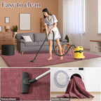 Keeko 4x6 Area Rugs for Living Room, Soft Modern Memory Foam Bedroom Rug Washable Indoor Rug Low Pile Minimalist Non Slip Carpet for Kids Nursery Dorm Room Home Decor Dark Red and White