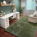 Amdrebio Olive Green Rugs for Bedroom Living Room, Fluffy Shaggy Modern Area Rug 4x6 for Girls Boys Kids Room Decor, Soft Plush Fuzzy Furry Cool Carpet for Nursery Classroom Dorm Playroom Apartment
