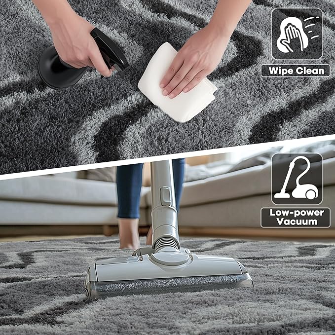 Noahas Large Fluffy 6x9 Area Rugs for Living Room Bedroom,Fuzzy Grey Thick Shag Throw Rug,Big Soft Shaggy Bedside Non-Slip Plush Dorm Nursery Kids Carpet