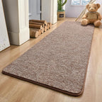 Keeko 2x8 Bedside Runner Rugs for Bedroom Living Room Hallway Non Slip Washable Modern Memory Foam Rug Low Pile Kitchen Carpet for Nursery Dorm Kids Room Decor Brown