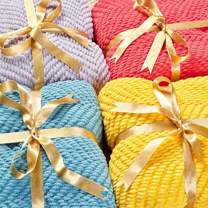 Chanasya Premium Textured Knit Throw Blanket with Tassels - Soft, Cozy Blanket for Couch, Bed, Living Room - 50" x 65” - Azalea