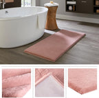 Home-Complete Faux Fur Bath Mat – 24x60-Inch Nonslip Jacquard Faux Fur Washable Rug for Bathroom or Kitchen, Mauve