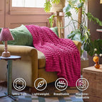 Bedsure GentleSoft Hot Pink Fleece Blanket for Couch - Cozy Soft Blankets for Women, Cute Small Throws for Girls, 50x70 Inches