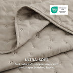 Bedsure Quilts Queen Size - Taupe Bedspread Queen Size & Lightweight Comforter, Modern Farmhouse Coverlet with Clover Pattern, Ultra Soft All-Season Bedding, 90 x 96 Inches | Stitch-Free Quilting, Ultra Soft, Lightweight, Machine Washable, Pet-Friendly
