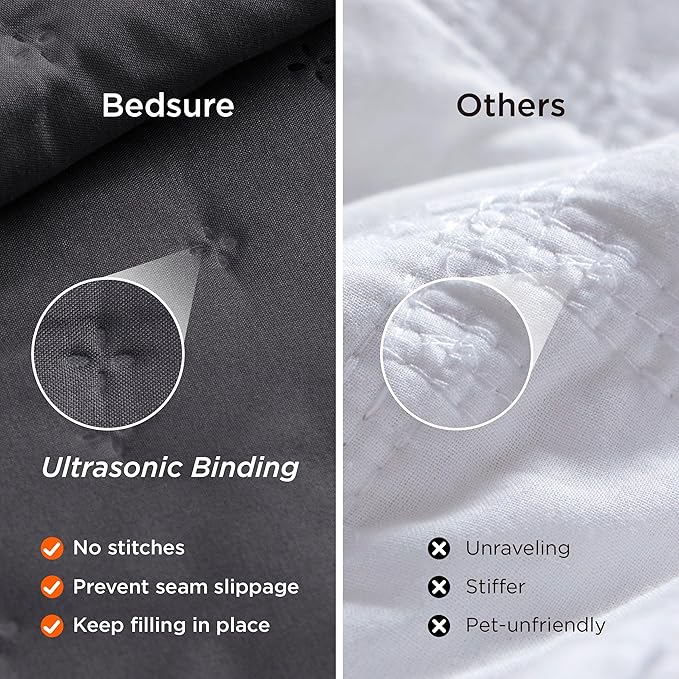Bedsure California King Quilt - Charcoal Bedspread California King Size & Lightweight Comforter, Modern Coverlet with Clover Pattern, Ultra Soft All-Season Bedding, 111x106 Inches | Stitch-Free Quilting, Ultra Soft, Lightweight, Machine Washable, Pet-F...