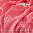 Elegant Comfort Premium 100% Cotton Waffle Blanket - Lightweight Breathable Waffle Weave Bed Blanket - Soft and Warm All Season Blanket for Couch, Sofa and Bed, Twin Size 68x88 Inches, Coral