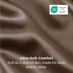 Bedsure Satin Pillowcase 2 Pack Similar to Silk Pillow Cases Standard Size, Pillow Case for Sleeping Women with Envelope Closure, Gifts for Women Men, Brown, 20x26 Inches, 2pcs
