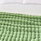50x60 Inches Ultra-Soft Fuzzy Faux Fur Plush Throw Blanket - Thick, Warm Sherpa for Couch, Sofa, Bedroom, Camping - Decorative Blanket for Cozy Warmth, Bubble Light Green