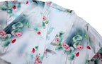 Valennia Women Long Silky Bathrobe Satin Kimono Robe Floral Printed Dressing Gown Sleepwear