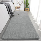 Keeko 2x8 Long Runner Rug, Grey Bedroom Bedside Runner Rug Living Room Carpet Area Throw Rugs for Hallway Soft Indoor Memory Foam Rugs for Teen Kids Classroom Nursery Dorm Laundry Room Decor