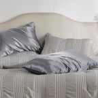 Bedsure Satin Pillowcase with Zipper, Similar to Silk Pillow Cases 2 Pack, Satin King Pillow Cases Set of 2, Silky & Soft Pillow Covers for Hair and Skin, Gifts for Women Men, Dark Grey, 20x36 Inches