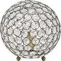 Elegant Designs LT1026-ABS 8" Elipse Crystal Collection Metal Crystal Ball Sequin Table Desk Lamp for Accent Lighting, Décor, Living Room, Antique Brass