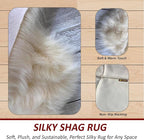 LAMBZY Bear Skin Rug Super Soft Fluffy Faux Fur for Bedroom Floor Sofa Living Room High-Density Plush Shaggy Carpet Sofa Cover Bedside Sheepskin Rug (3'x5', Cream)