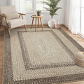 RUGSREAL Washable Rugs 5x7 Living Room Boho Throw Rug Stain Resistant Braided Print Border Large Carpet for Bedroom with Rubber Backing Low Pile Farmhouse Rustic Rug for Home Decor Office, Camel