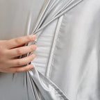 Light Gray Satin Pillowcase Standard Set of 2 with Envelope Closure，Light Gray Silk Pillowcase for Hair and Skin (20x26)
