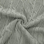 Aormenzy Cable Knit Throw Blankets 60 x 80 Inches, Soft Cozy and Lightweight Knitted Blanket, Machine Washable Acrylic Blanket, Decorative Throw Blanket for Couch Sofa Bed, Sage Green