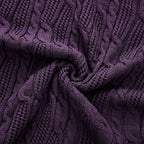 Aormenzy Cable Knit Throw Blankets 60 x 80 Inches, Soft Cozy and Lightweight Knitted Blanket, Machine Washable Acrylic Blanket, Decorative Throw Blanket for Couch Sofa Bed, Dark Purple