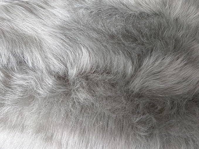 LAMBZY Bear Skin Rug Super Soft Fluffy Faux Fur for Bedroom Floor Sofa Living Room High-Density Plush Shaggy Carpet Sofa Cover Bedside Sheepskin Rug (4'x6', Grey)