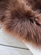 LAMBZY Bear Skin Rug Super Soft Fluffy Faux Fur for Bedroom Floor Sofa Living Room High-Density Plush Shaggy Carpet Sofa Cover Bedside Sheepskin Rug (5'x7', Brown)