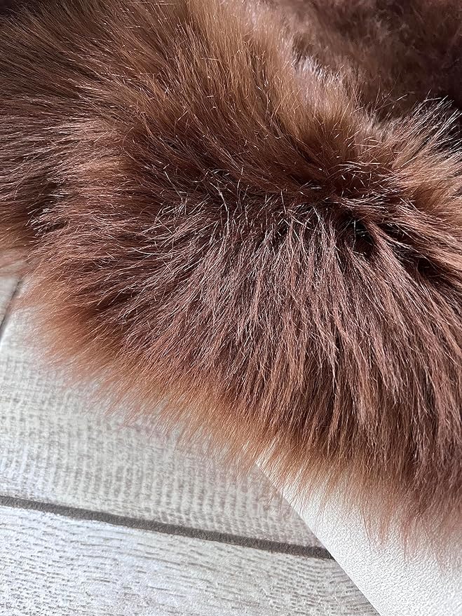 LAMBZY Bear Skin Rug Super Soft Fluffy Faux Fur for Bedroom Floor Sofa Living Room High-Density Plush Shaggy Carpet Sofa Cover Bedside Sheepskin Rug (2'x3', Brown)