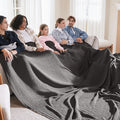 Bedsure Gentlesoft 100% Cotton Big Blanket Oversized King for Bed - Large Breathable Thick Cooling Waffle Weave Blanket for Summer, Couch Cover, Dark Grey, 120x94 inches