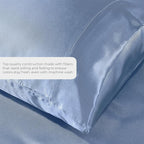 Pure Bedding Satin Sheets Twin [3-Piece, SkyBlue] Hotel Luxury Silky Bed Sheets - Extra Soft 1800 Microfiber Sheet Set, Wrinkle, Fade, Deep Pocket Fitted Sheet, Flat Sheet, Pillow Cases