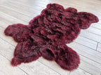 LAMBZY Bear Skin Rug Super Soft Fluffy Faux Fur for Bedroom Floor Sofa Living Room High-Density Plush Shaggy Carpet Sofa Cover Bedside Sheepskin Rug (2'x3', Burgundy)