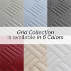 Southshore Fine Living, Inc. Oversized Quilt Bedding Set Lightweight, Prewash Fabric Soft Coverlet Twin Bedspread 2-Piece with One Matching sham (68 in Wide x 98 in Long), Twin/XL, Grid Grey